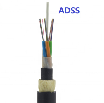 Aramid İplikli Havadan Dış Mekan 48 Çekirdek Tekli Mod G652 ADSS Fiber Optik Kablo
