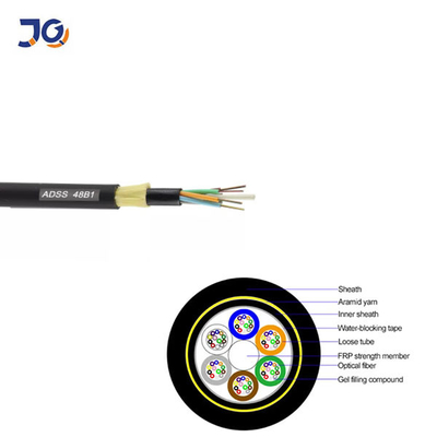 ADSS Fiber Optik Kablo Tepegöz 144 Çekirdek Fiber Optik ADSS Dış Mekan Fiber Optik Kablo