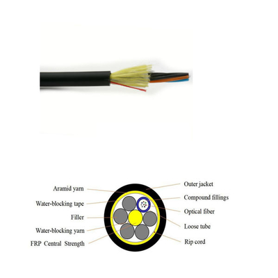 FRP Mukavemetli Dış Mekan Fiber Optik Kablo ADSS 24 Çekirdek 120m Açıklık