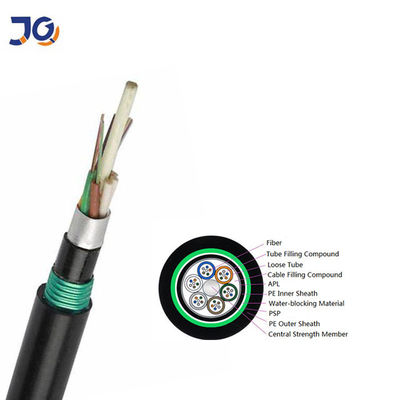 12 16 24 48 çekirdekli Fiber Optic Kablo GYTA53 Doğrudan gömülme Çift kablo ve zırhlı dış mekan optik fiber kablosu