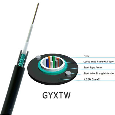 2 / 4 / 6 / 8 / 12 / 16 / 24 Çekirdekli Fiber Optik Dışarı GYXTW Zırhlı Kablo