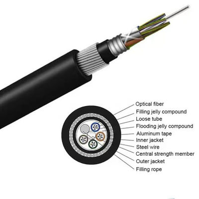 GYTA33 Denizaltı Zırhlı Fiber Optik Kablo 48 96 144 Çekirdek Uzun Mesafe İletişimi