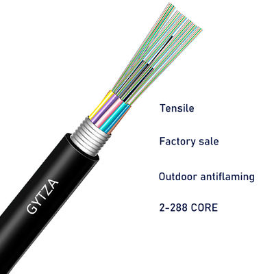 Dış G652D GYTZA Tek Mod 4c 12c 36c 72c 96c Alev Gerileyici Optik Fiber Kablosu