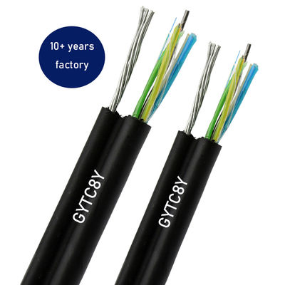 Açık hava telisi GYTC8Y G652D Tek mod Şekil 8 Kendi kendine desteklenen 4 6 8 10 12 24 48 96 144 Çekirdek Optik Fiber Kablo