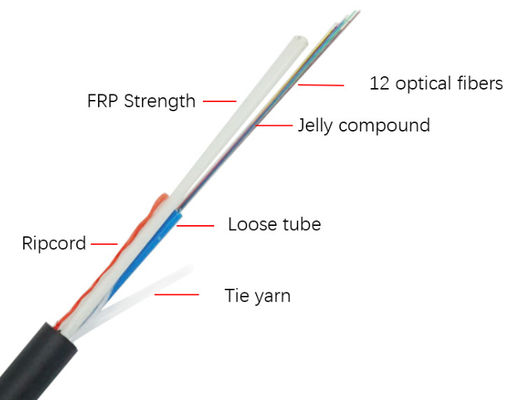 Açık hava fiber optik kablosu Span 80m 100m 200m 4 çekirdek 6 8 12 Hilos Fibra Optica G652 Cabo ASU