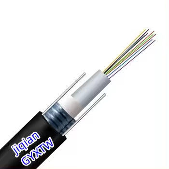 4 6 8 12 24 çekirdekler GYXTW Tek modlu dış mekan fiber optik kablo çelik bant zırhlı paralel çelik tel