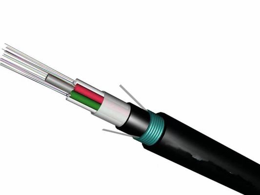Çift kabuklu zırhlı yeraltı G652D 12 24 36 48 72 96 144 288 çekirdek doğrudan gömülü GYTY53 Fiber Optic Kablo