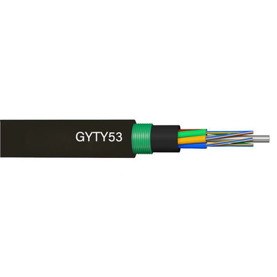 Çift kabuklu zırhlı yeraltı G652D 12 24 36 48 72 96 144 288 çekirdek doğrudan gömülü GYTY53 Fiber Optic Kablo