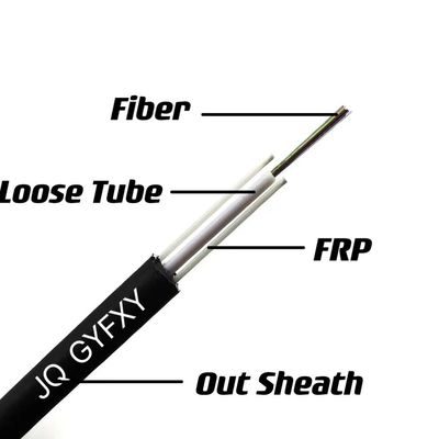 Dış Fiber Optic Kablo GYFXY Merkezi Çıkarlı Tüp Metal olmayan Zırhlı olmayan Kablo Tek Mod