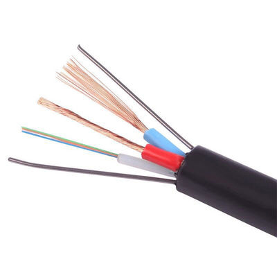 OEM Kompozit Fiber Kablosu Özel Dış Optik Fiber + Güç Kablosu 4 8 12 24 Core Hibrit Güç Fiber Optik Kablosu