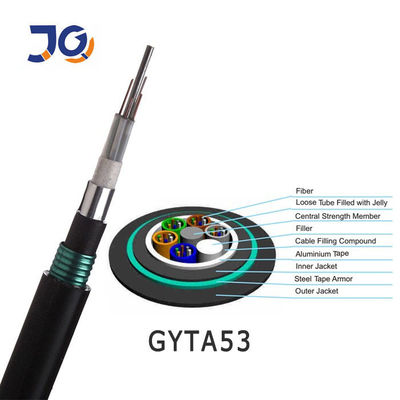 Yeraltı GYTA GYTA53 Fiber Optic Kablo 24 48 96 144 Core G652D SM Zırhlı Kablo Fiber Optic