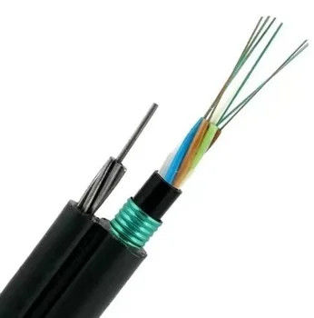 Dışarısı Tek Modlu Fiber Kablo Şekil 8 GYFTC8S53 Çift çelik bant zırhlı Çift PE kablosu Fiber Optic Kablo