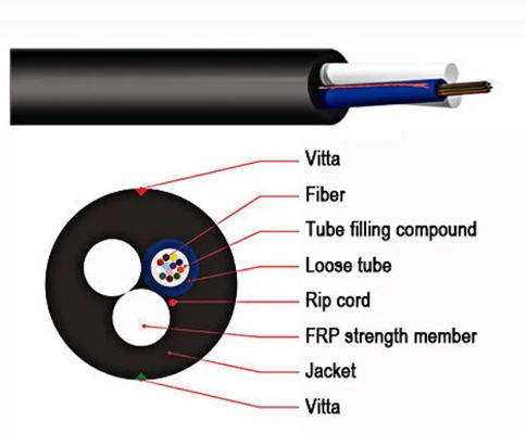 4 8 12 çekirdekli ASU Fiber Kablo Mini Adss Optik Kablo Aralık 80-150M kendi kendine desteklenen optik kablo