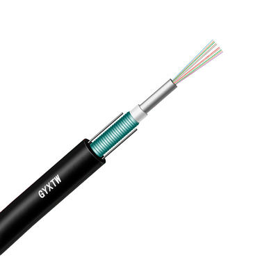 Açık Kanal Aerial tek modlu G652D Fiber Optic Kablolar GYXTW Zırhlı 2 4 6 8 12 24 çekirdekli fiber optik kablo