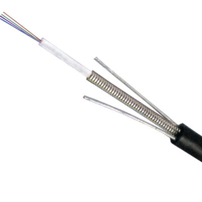 Açık Kanal Aerial tek modlu G652D Fiber Optic Kablolar GYXTW Zırhlı 2 4 6 8 12 24 çekirdekli fiber optik kablo