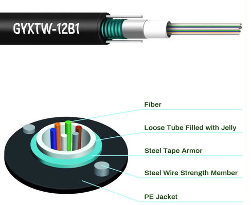 2 4 6 8 16 24 Temel Hava Zırhlı Fiber Optik Kablo Gyxtw Gyxtw53 Uni Tube Tek Modlu İletişim Kablosu