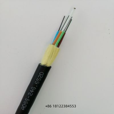 12 24 48 çekirdekli ADSS fiber G652D Havadaki Kendiliğinden Desteklenen Optik Kablo