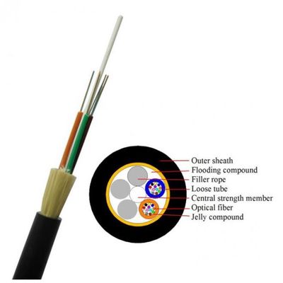12 24 48 çekirdekli ADSS fiber G652D Havadaki Kendiliğinden Desteklenen Optik Kablo