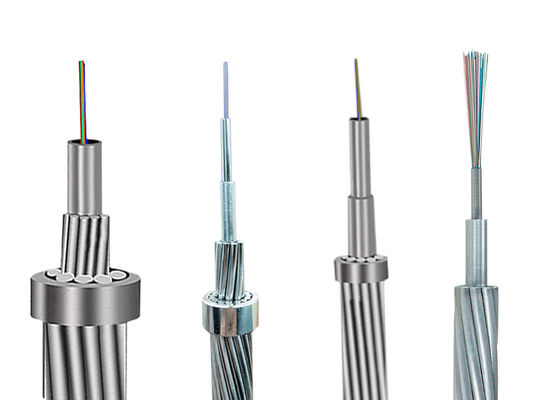OPGW Fiber Optic Kablolar Yer Telleri Güç 4 48 Çekirdek Tek Modlu Havadan Üst Üst