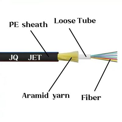 4 8 12 Core GYFXTH Unitube Glass Yarn Aramid Yarn Metal olmayan Optik Fiber Kablolar JET Fiber Optik Kablolar