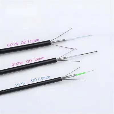 Özel GYXTW zırhlı 2 4 6 8 12 24 çekirdekli tek modlu fiber optik kablo 6mm 7mm 8mm ile elçi