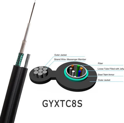 48 çekirdekli GYTC8S kendi kendini taşıyan hava kablosu Şekil 8 Fiber Optic Kablo