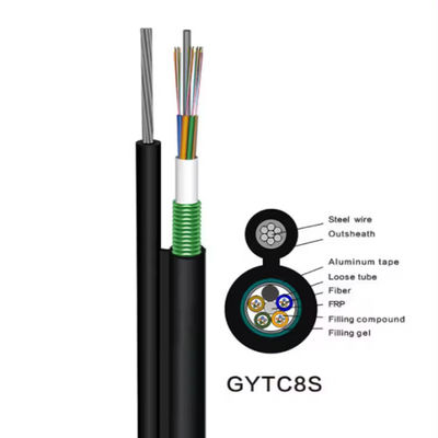 OEM 144 Core Outdoor Optical Fiber Aerial Cable Steel Wire Strand Self Supporting Figure 8 GYTC8S Fiber Optic Kablo
