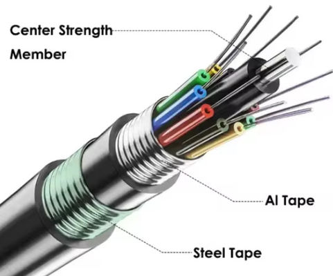 Fabrika fiyatı Ücretsiz örnek GYTA53 48 çekirdekli çift kablo optik kablo doğrudan gömme fiber optik kablo fiyatı