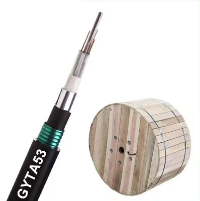 Yeraltı su geçirmez 72 çekirdekli fiber optik kablo çift ceket çift zırhlı GYTA53
