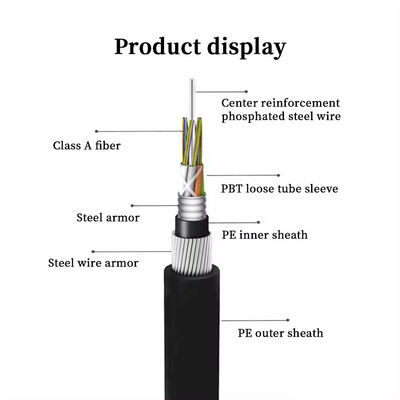 GYTA33 24 çekirdek Sualtı Fiber Optik Kablo Zırhlı denizaltı fiber optik kablosu