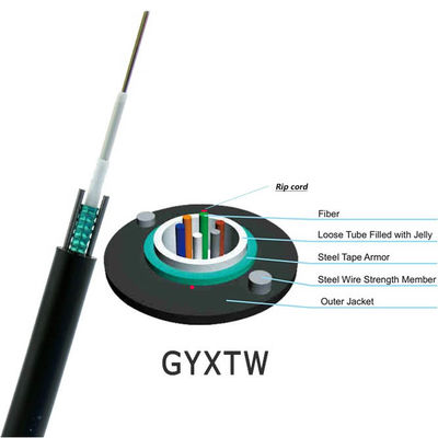 Dış GYXTW MM OM3 12 çekirdekli fiber optik kablo