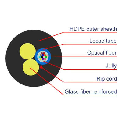 ASU Fiber Optic Kablo Asu Span 80m 100m 200m 4 6 8 Çekirdek 12 Hilos Fiber Kablo G652 Kablo