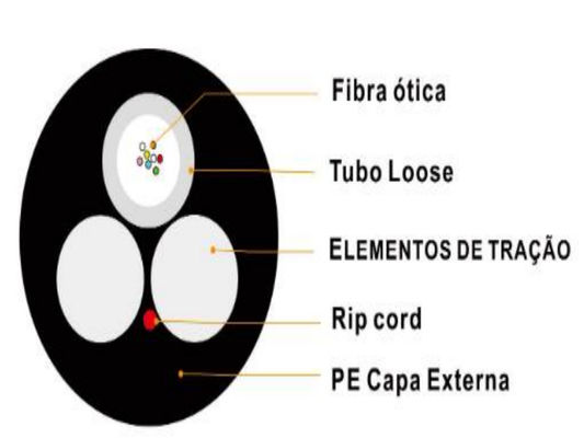 ASU Fiber Optic Kablo Asu Span 80m 100m 200m 4 6 8 Çekirdek 12 Hilos Fiber Kablo G652 Kablo