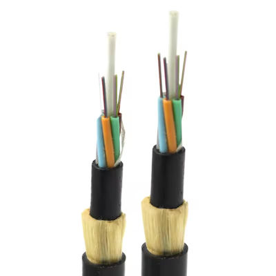 Havadan ADSS G652D G657A1 G657A2 144 Çapraz Tek Mod Dış Fiber Optik Kablolar 100m 200m Aramid Yarn ile
