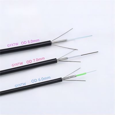 1MM Çelik Kablo Dayanıklılığı 2 4 8 12 24 Çaprağı Dış Fiber Optik Kablo GYXTW