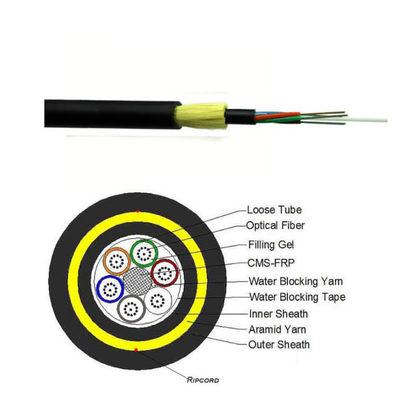 Premium ADSS Double Sheath Fiber Optic Kablo Genişliği 400m 24 48 72 96 144 288 Çekirdek