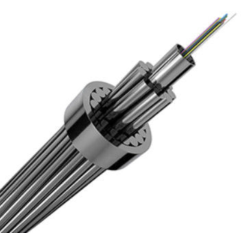 OPGW Güç Optik Fiber 4/6/8/12/24/36/48 Çekirdek Tek Modlı Kompozit Üstten Yer Üzerine Taşınmış Tel Zırhlı İletişim Kablosu