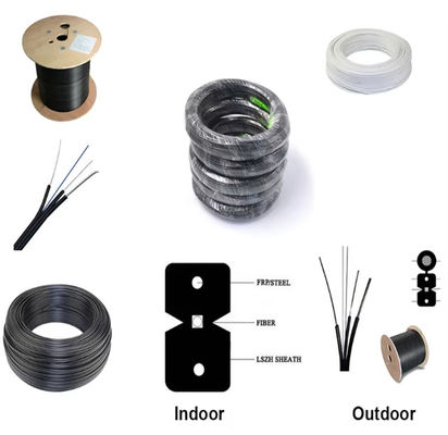 2 çekirdekli kapalı FTTH GJXH-2B6 Drop Kablo G657A2 LSZH PVC Ceket