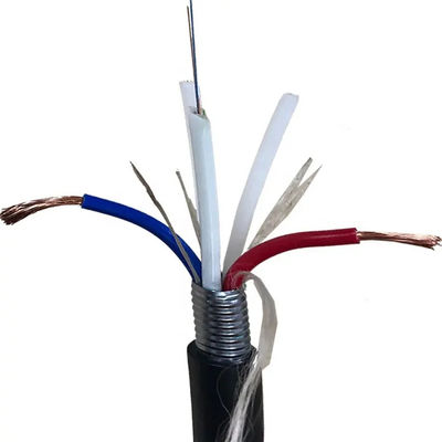 Anti Rodent 4 Core OPLC Hiprid Fiber Optic Kablo Bakır İletkenli