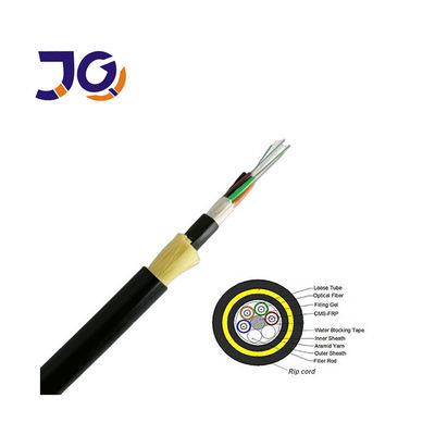 Dış Mekan ADSS Havai Fiber Optik Kablo Çift HDPE Kılıf