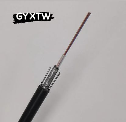 Hava Fiber Optic Kablo GYXTW 4-24 Çekirdek Tek Mod G652D 8.0mm Kablo 1MM Çelik Tel Gücüyle Üst Taşınması için OD