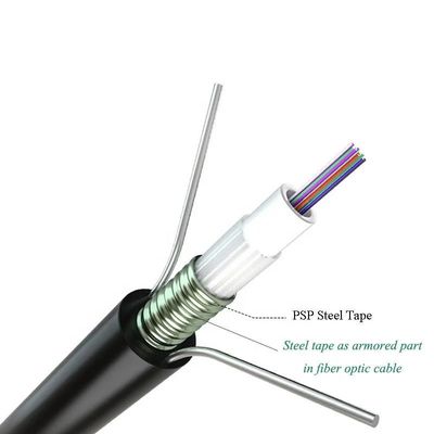 Dışarısı Tek Modlu Üstten Zırhlı Fiber Optik Kablo Gyxtw 2 4 6 8 12 24 Çekirdekli Fiber Optik Kablo