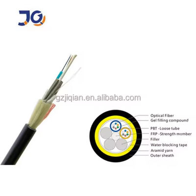 Açık hava fiber optik kablosu 6 / 12/24/36/48/96/144 Core ADSS G652D