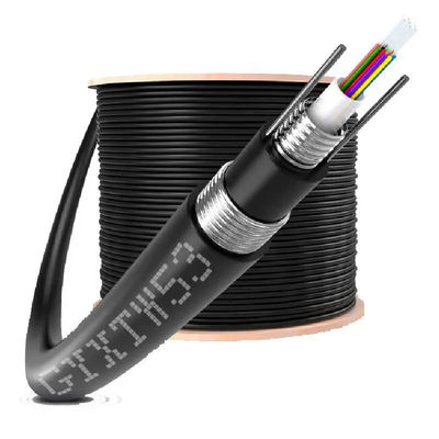 Hava Fiber Optic Kablo GYXTW 4-24 Çekirdek Tek Mod G652D 8.0mm Kablo 1MM Çelik Tel Gücüyle Üst Taşınması için OD