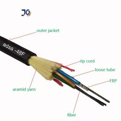 ADSS Tüm Dielektrik Kendi Kendini Destekleyen Fiber Optik Kablo Max 96 Çekirdek Tek Ceket