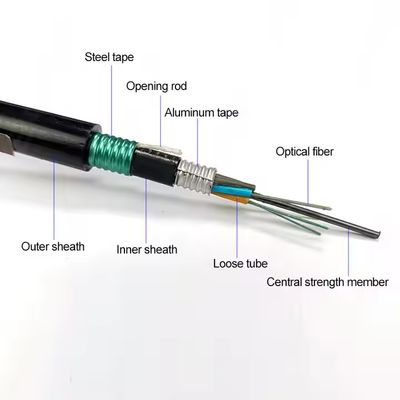 Fabrika Stokları Dışarıda Çift Zırhlı GYTS53-96 Çekirdekler Fiber Optic Kablo Çift Ceket G652D Aynı gün gönderildi