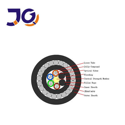 Su geçirmez kemirgenlere karşı çelik tel zırhlı yeraltı kurulum fiber optik kablo GYFTY33 48F 96F