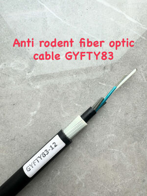 GYFTY83 Kemirgenlere Karşı Zırhlı FRP Mukavemet Elemanlı 12 24 48 Çekirdek Fiber Optik Kablo