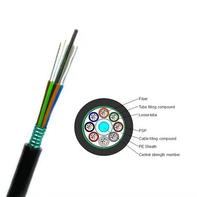 GYTS Zırhlı Fiber Optik Kablo 288 Çekirdek Tek Mod Dışarıda Yeraltı Doğrudan Mezarlık Optik Kablo Çelik Teyp Güçlendirilmiş