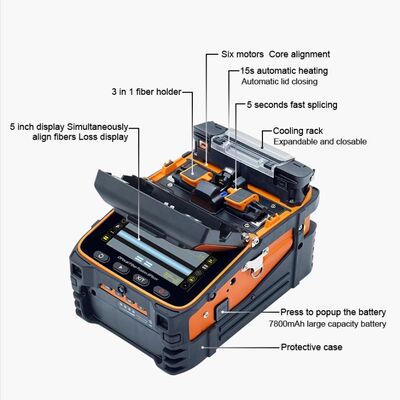 AI 9 Fiber Fusion Splicer Automatic FTTH Fiber Optic Splicing Machine Low Loss High Precision